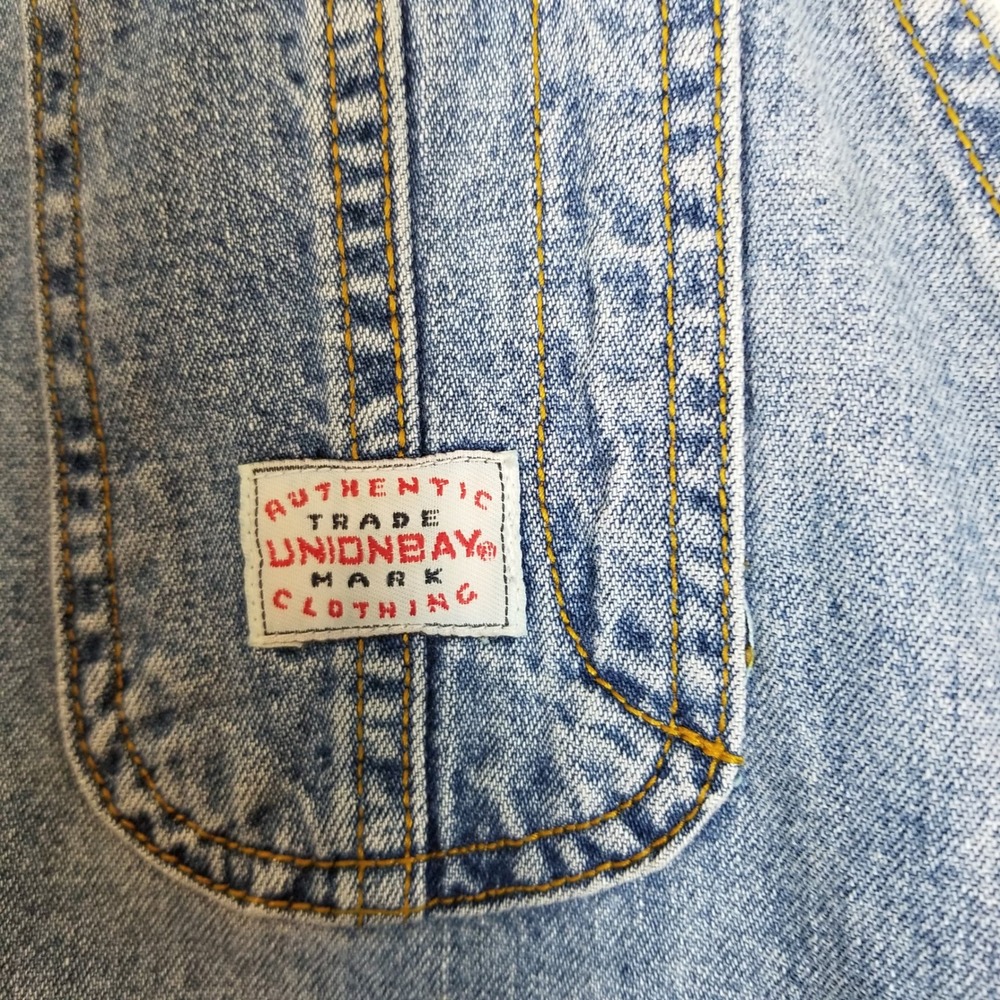 Unionbay Denim Overalls Womens Medium Blue Vintage Carpenter Utility Relaxed Fit - Picture 5 of 10